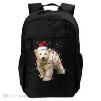 Santa Polar Bear Christmas Bear Lover Funny Gift Backpack thumb 0
