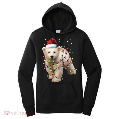 Santa Polar Bear Christmas Bear Lover Funny Gift Women's Hoodie