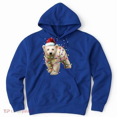 Santa Polar Bear Christmas Bear Lover Funny Gift Hoodie