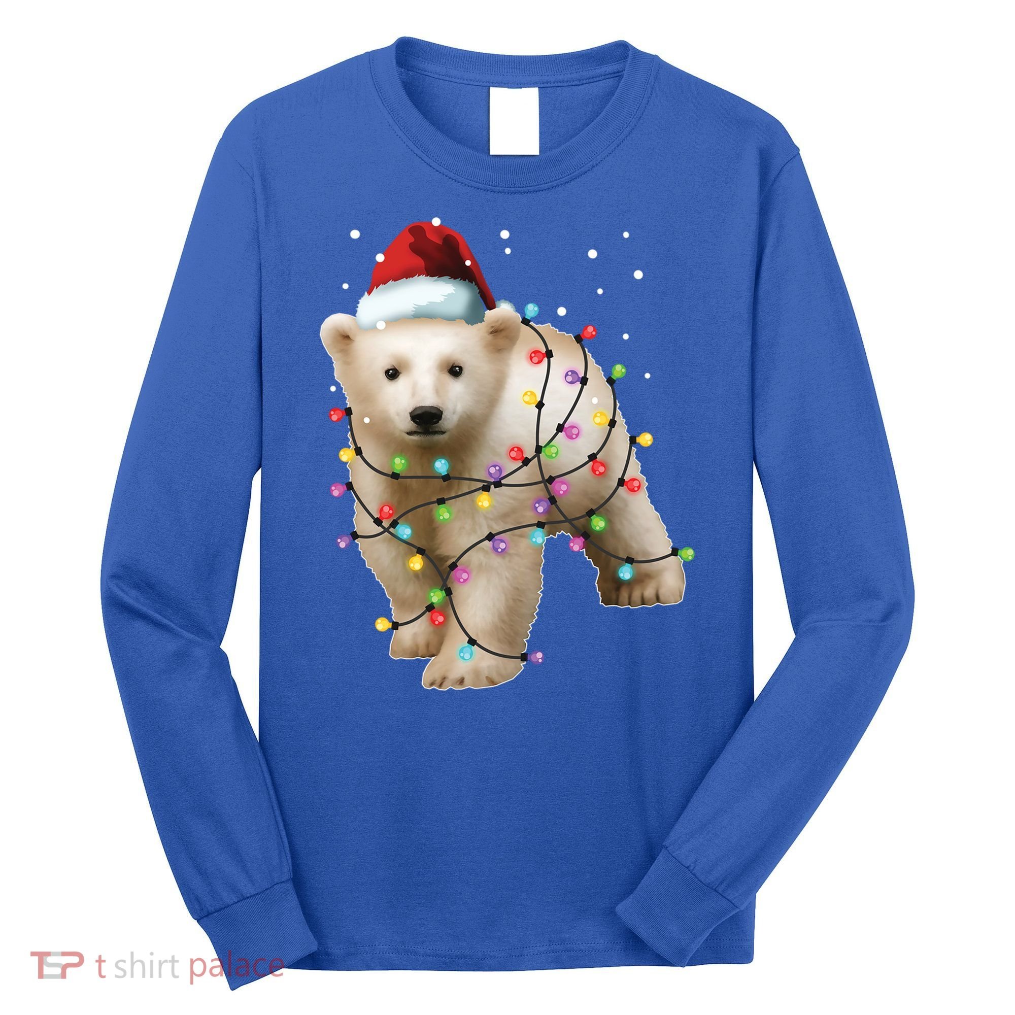 Santa Polar Bear Christmas Bear Lover Funny Gift Long Sleeve Shirt