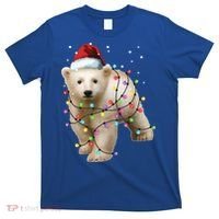 Santa Polar Bear Christmas Bear Lover Funny Gift T-Shirt thumb 0