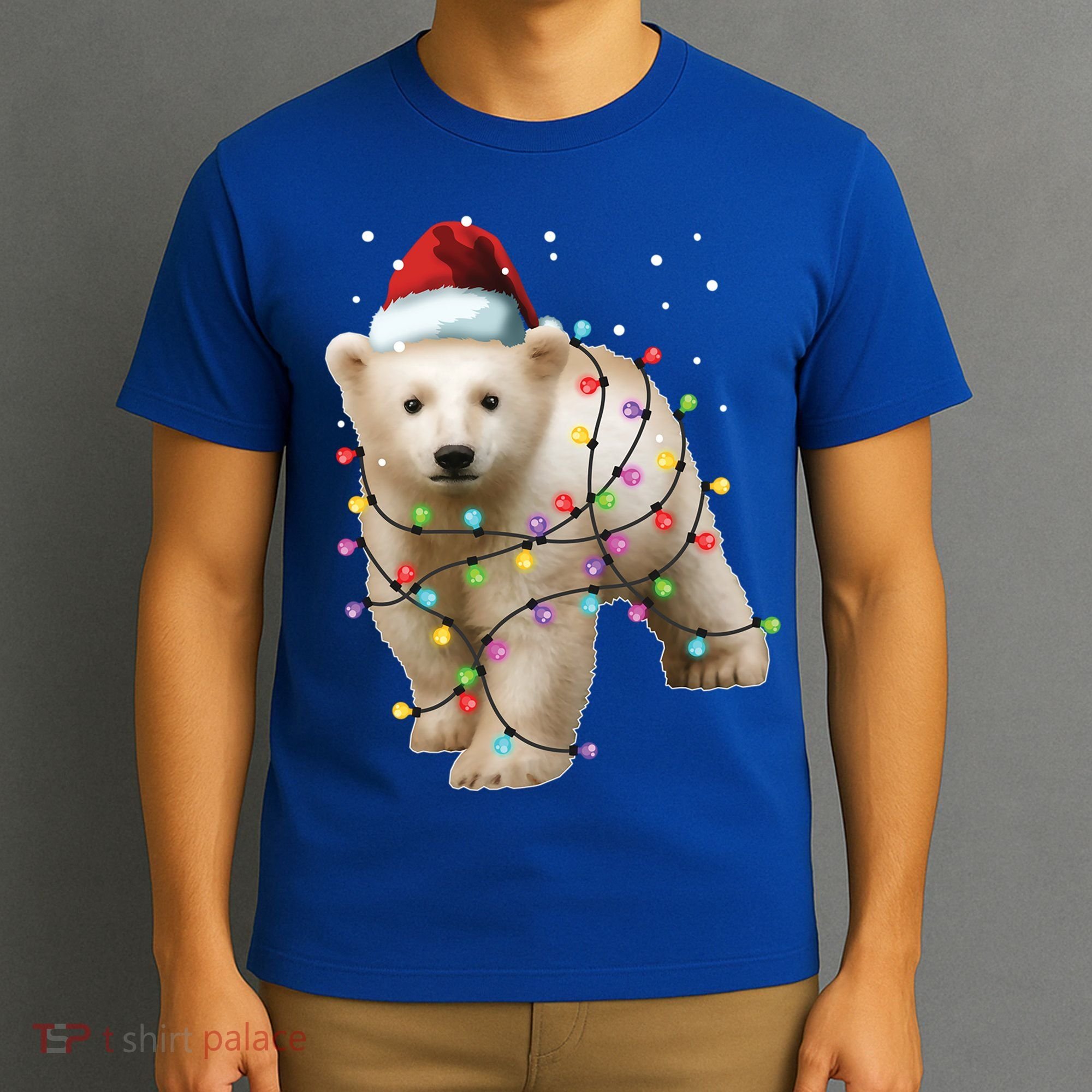 Santa Polar Bear Christmas Bear Lover Funny Gift T-Shirt