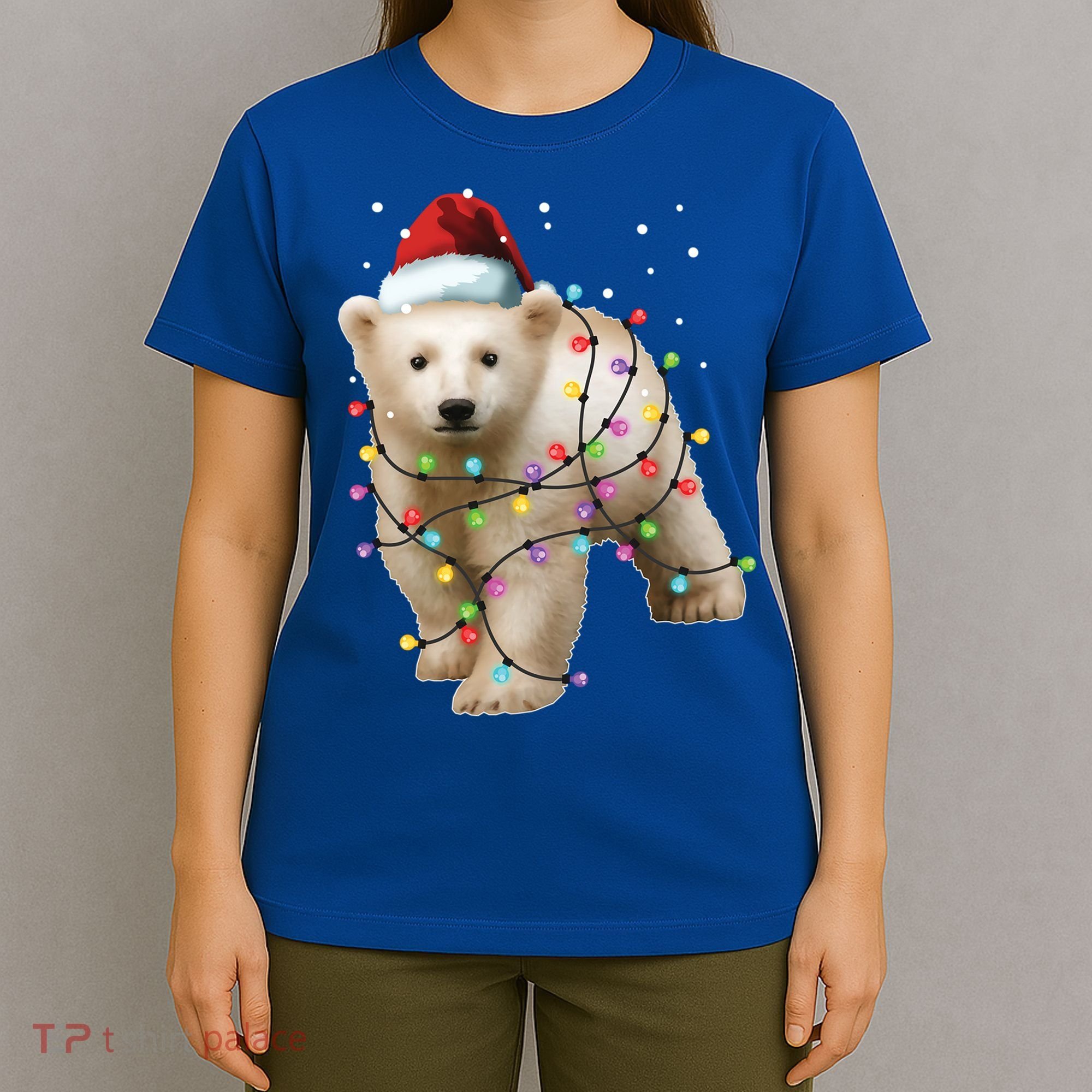 Santa Polar Bear Christmas Bear Lover Funny Gift T-Shirt
