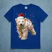Santa Polar Bear Christmas Bear Lover Funny Gift T-Shirt thumb 5