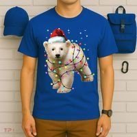 Santa Polar Bear Christmas Bear Lover Funny Gift T-Shirt thumb 6