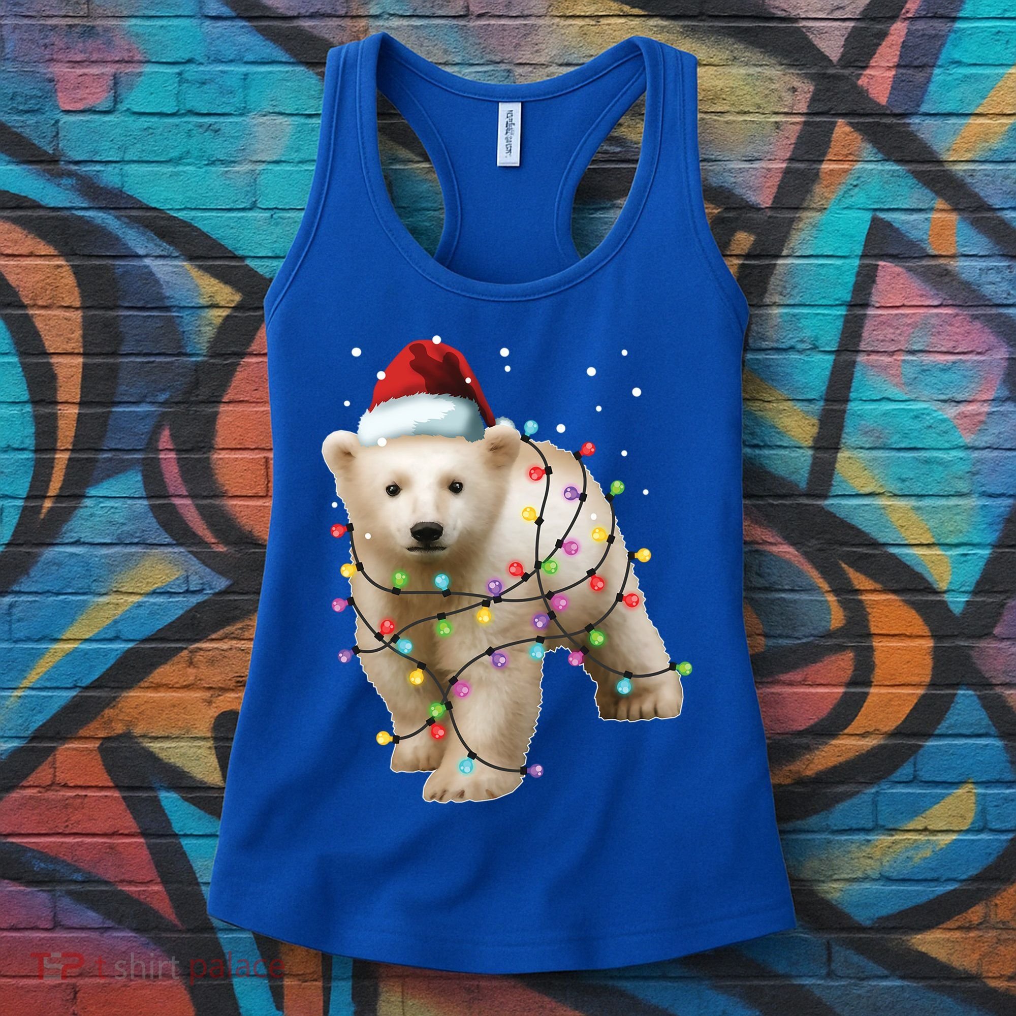 Santa Polar Bear Christmas Bear Lover Funny Gift Women's Tank Top