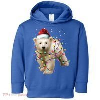 Santa Polar Bear Christmas Bear Lover Funny Gift Toddler Hoodie thumb 0