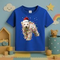 Santa Polar Bear Christmas Bear Lover Funny Gift Toddler T-Shirt thumb 3