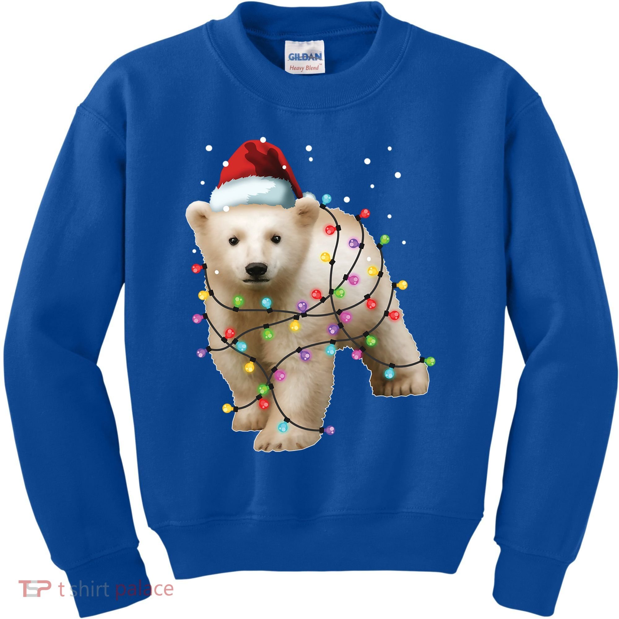 Santa Polar Bear Christmas Bear Lover Funny Gift Kids Sweatshirt