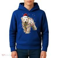Santa Polar Bear Christmas Bear Lover Funny Gift Kids Hoodie thumb 4