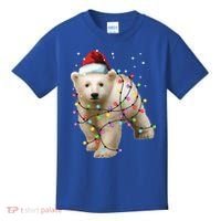 Santa Polar Bear Christmas Bear Lover Funny Gift Kids T-Shirt thumb 0