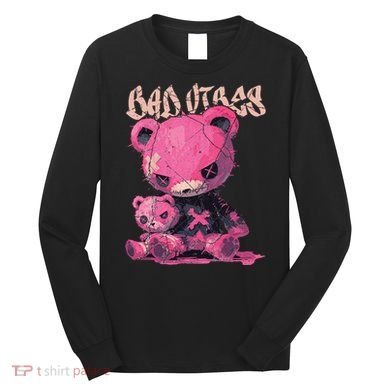 Stitched Plush Bear Cute Gothic Long Sleeve Shirt