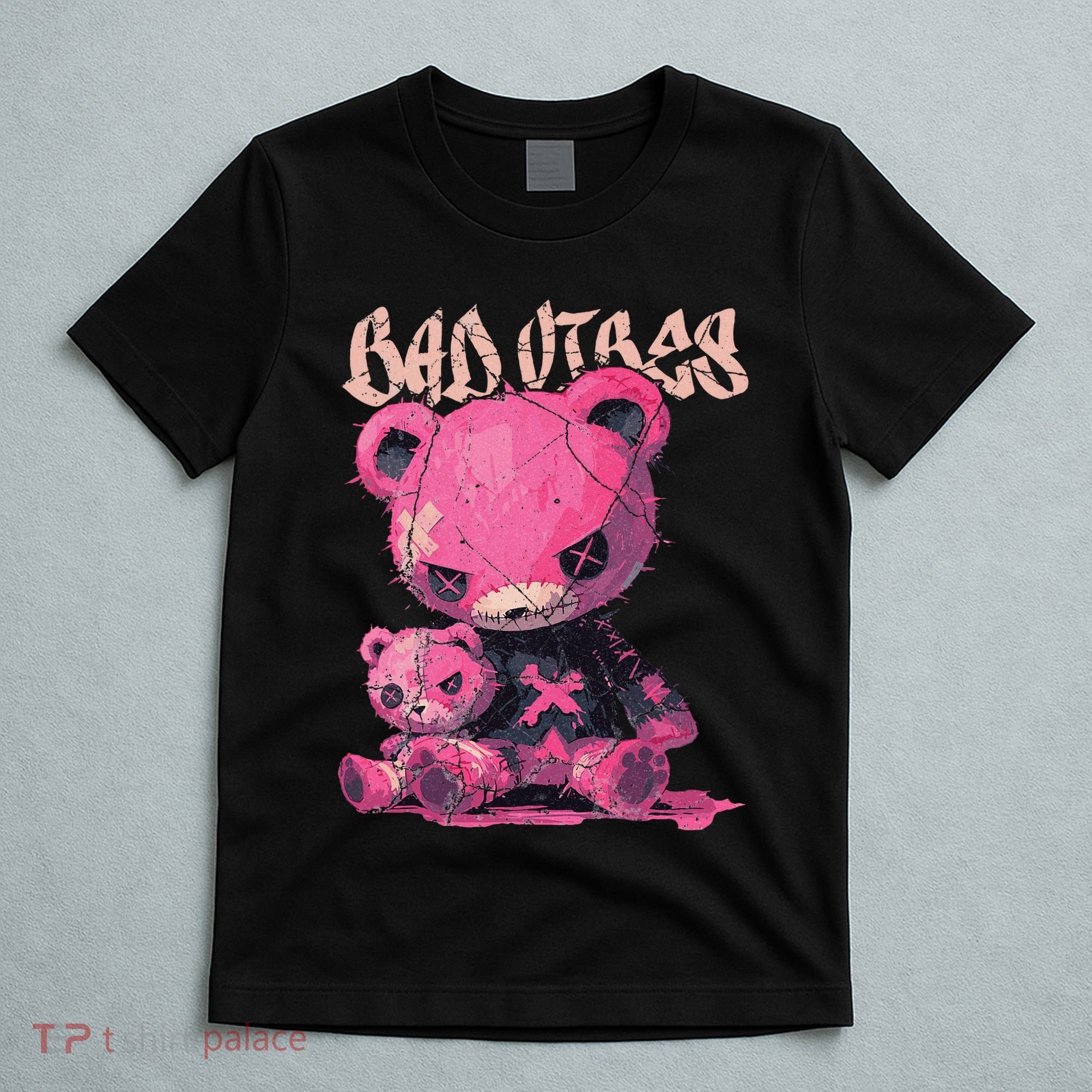 Stitched Plush Bear Cute Gothic T-Shirt