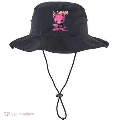 Stitched Plush Bear Cute Gothic Bucket Hat