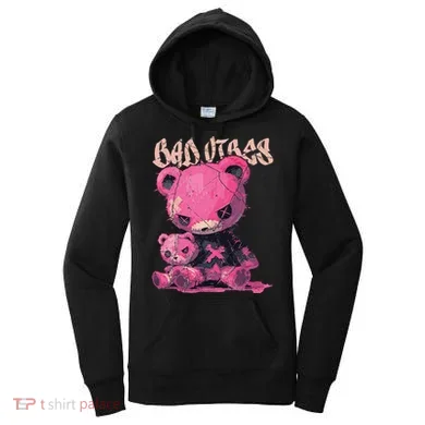 Stitched Plush Bear Cute Gothic Women's Hoodie