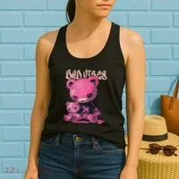 Stitched Plush Bear Cute Gothic Women's Tank Top thumb 2