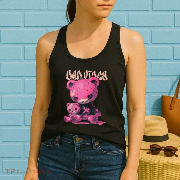 Stitched Plush Bear Cute Gothic Women's Tank Top
