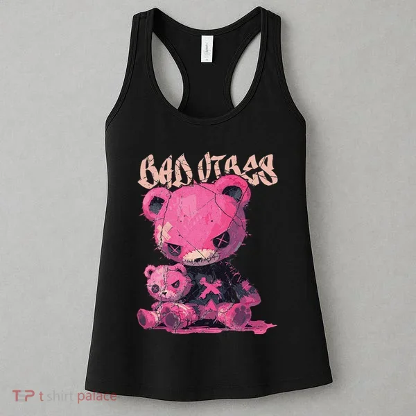 Stitched Plush Bear Cute Gothic Women's Tank Top