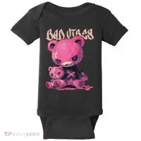 Stitched Plush Bear Cute Gothic Baby Bodysuit thumb 0
