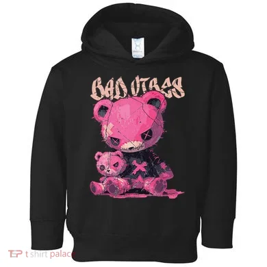 Stitched Plush Bear Cute Gothic Toddler Hoodie