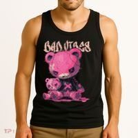 Stitched Plush Bear Cute Gothic Tank Top thumb 3