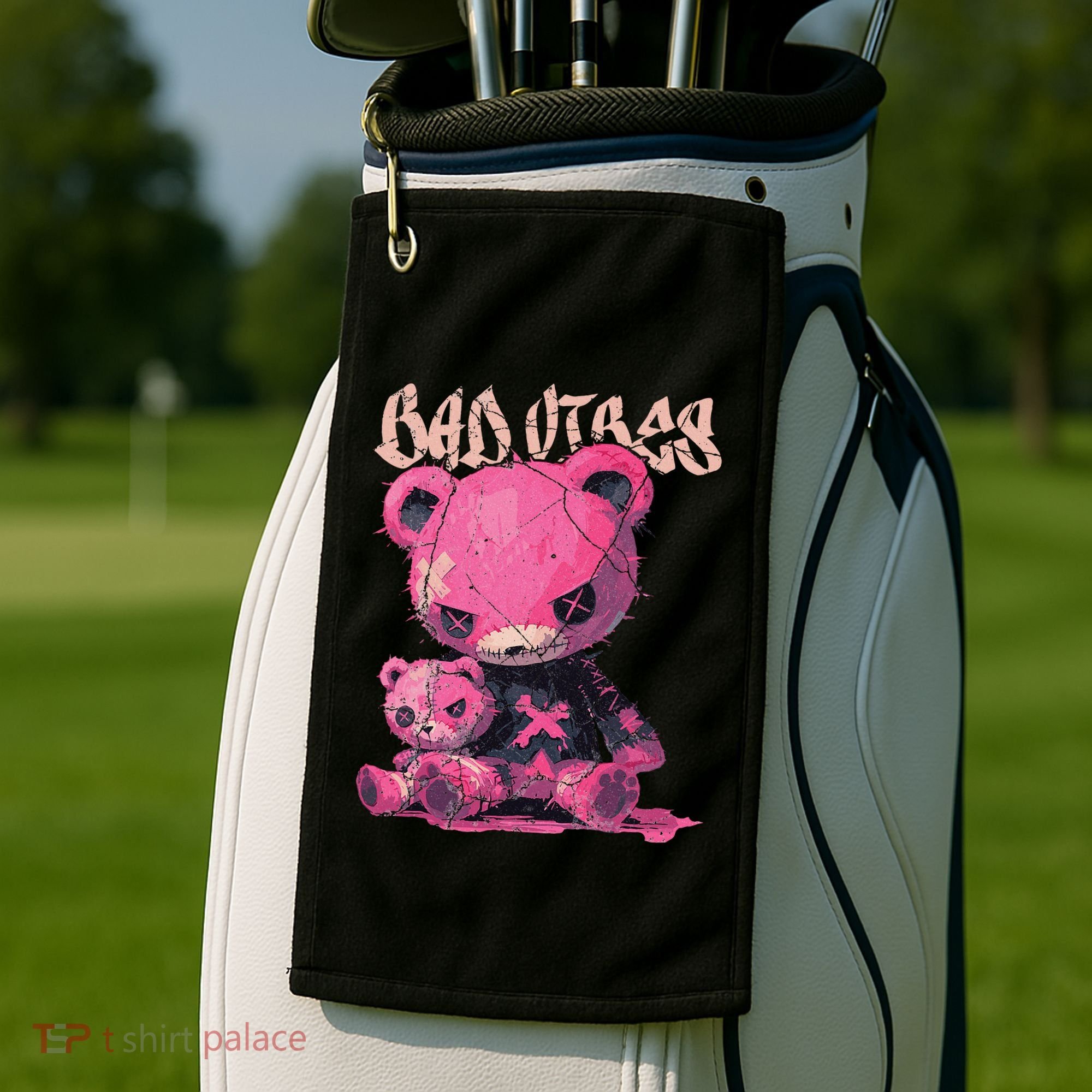 Stitched Plush Bear Cute Gothic Golf Towel