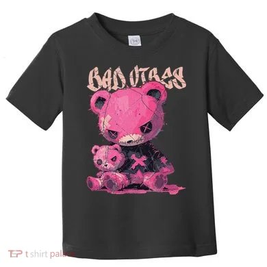 Stitched Plush Bear Cute Gothic Toddler T-Shirt