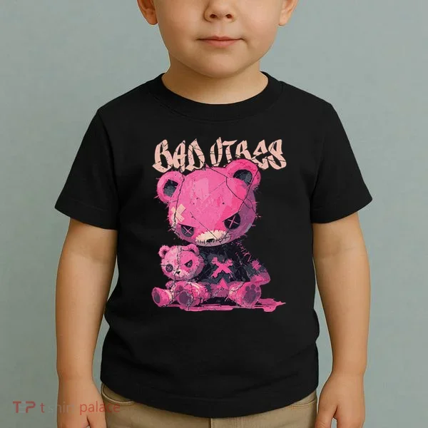 Stitched Plush Bear Cute Gothic Toddler T-Shirt