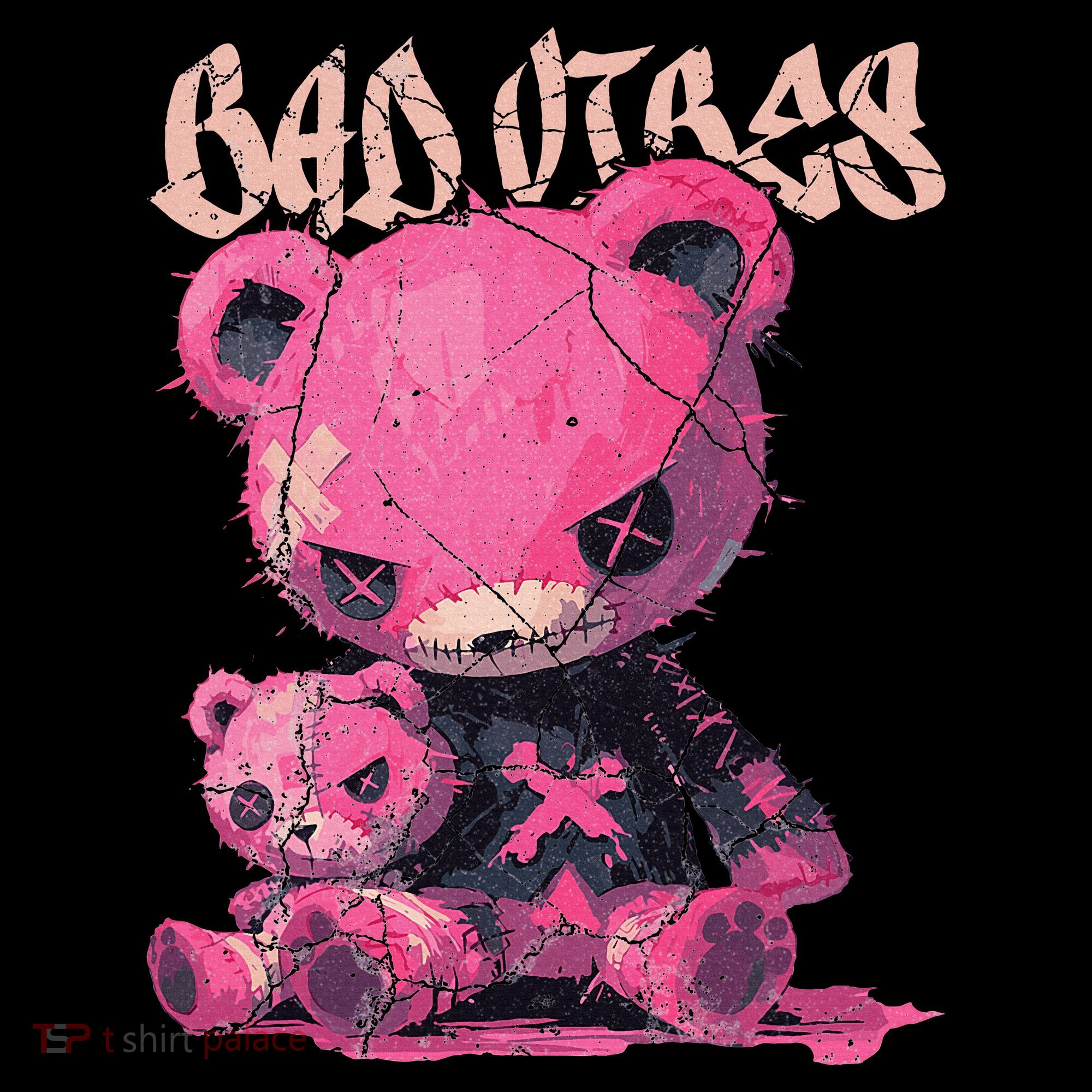 Stitched Plush Bear Cute Gothic Toddler T-Shirt