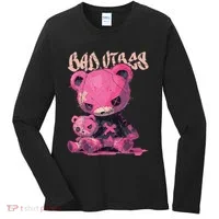 Stitched Plush Bear Cute Gothic Women's Long Sleeve Shirt thumb 0