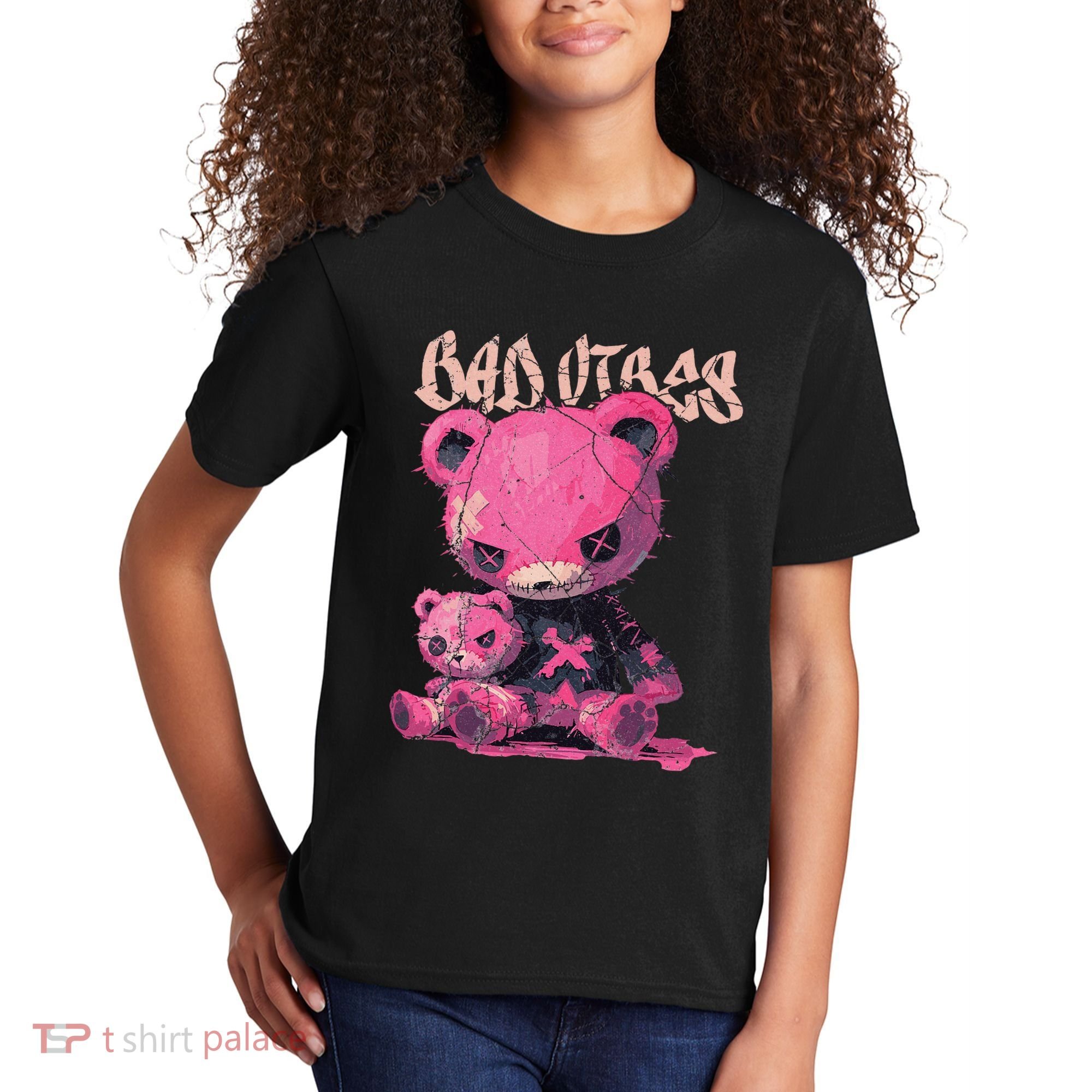 Stitched Plush Bear Cute Gothic Kids T-Shirt