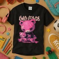 Stitched Plush Bear Cute Gothic Kids T-Shirt thumb 3