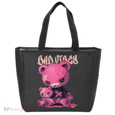 Stitched Plush Bear Cute Gothic Tote Bag