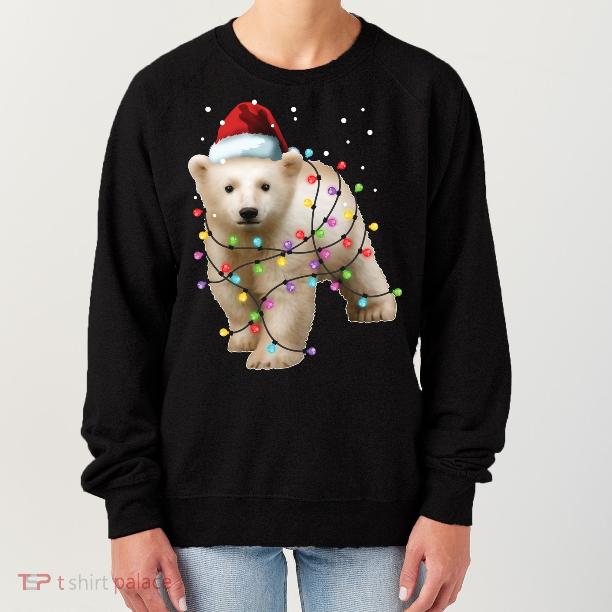 Santa Polar Bear Christmas Bear Lover Gift Women's Sweatshirt