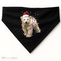 Santa Polar Bear Christmas Bear Lover Gift USA-Made Doggie Bandana thumb 0