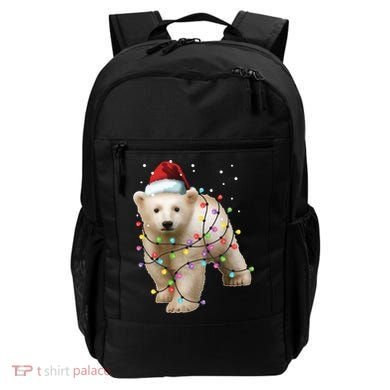 Santa Polar Bear Christmas Bear Lover Gift Backpack