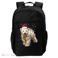 Santa Polar Bear Christmas Bear Lover Gift Backpack thumb 0