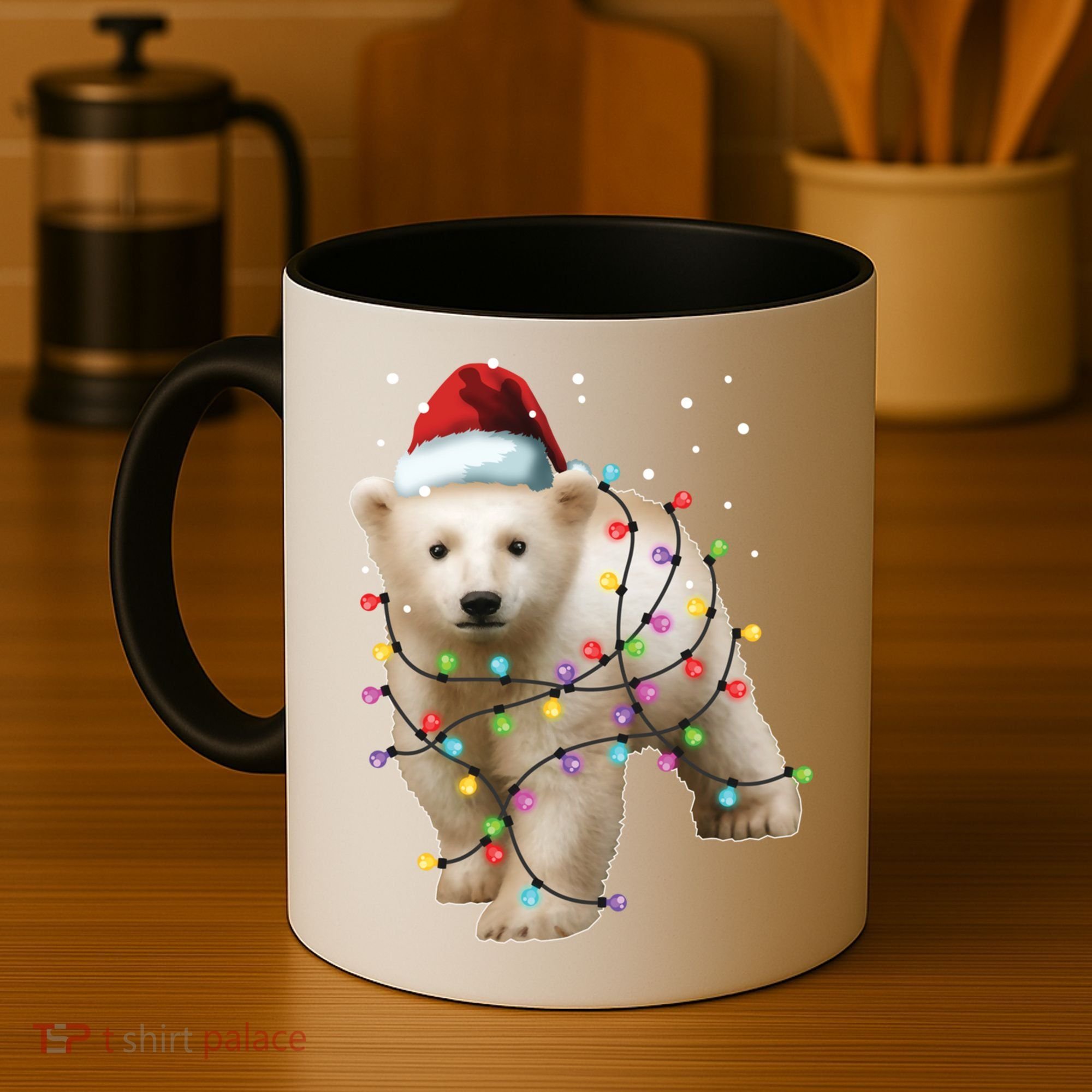 Santa Polar Bear Christmas Bear Lover Gift Coffee Mug