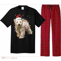 Santa Polar Bear Christmas Bear Lover Gift Pajama Set thumb 0