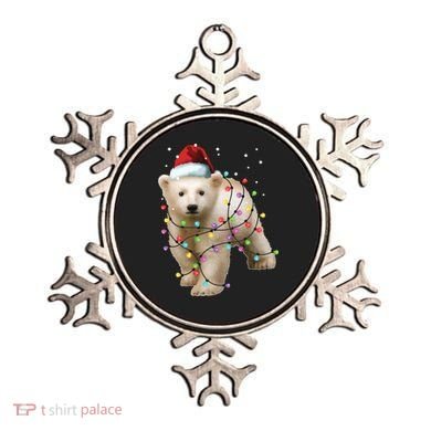 Santa Polar Bear Christmas Bear Lover Gift Ornament