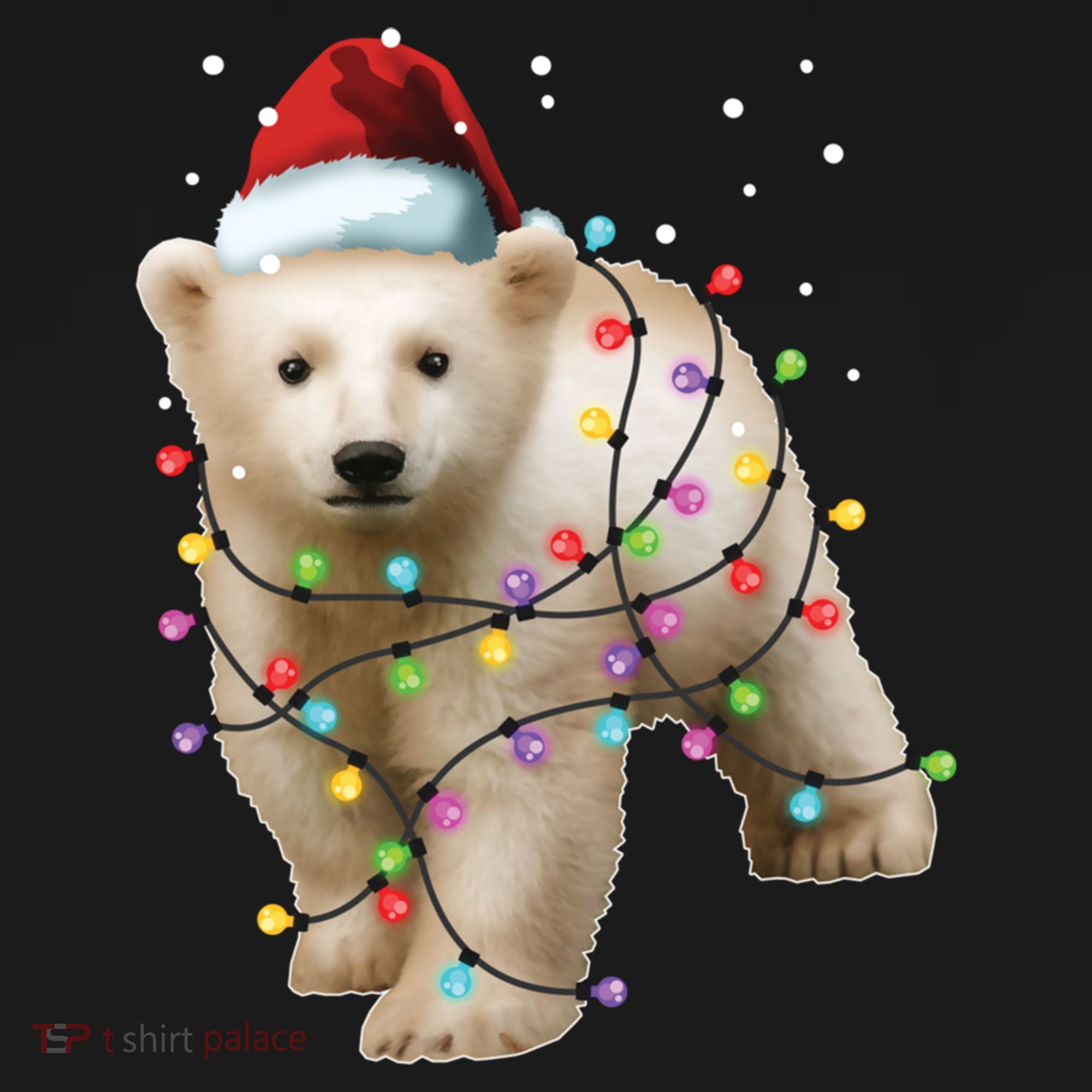 Santa Polar Bear Christmas Bear Lover Gift Ornament