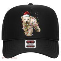 Santa Polar Bear Christmas Bear Lover Gift Hat thumb 0
