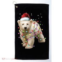 Santa Polar Bear Christmas Bear Lover Gift Golf Towel thumb 0