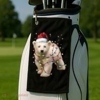 Santa Polar Bear Christmas Bear Lover Gift Golf Towel thumb 2