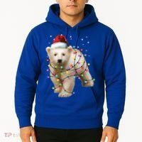 Santa Polar Bear Christmas Bear Lover Gift Hoodie thumb 2