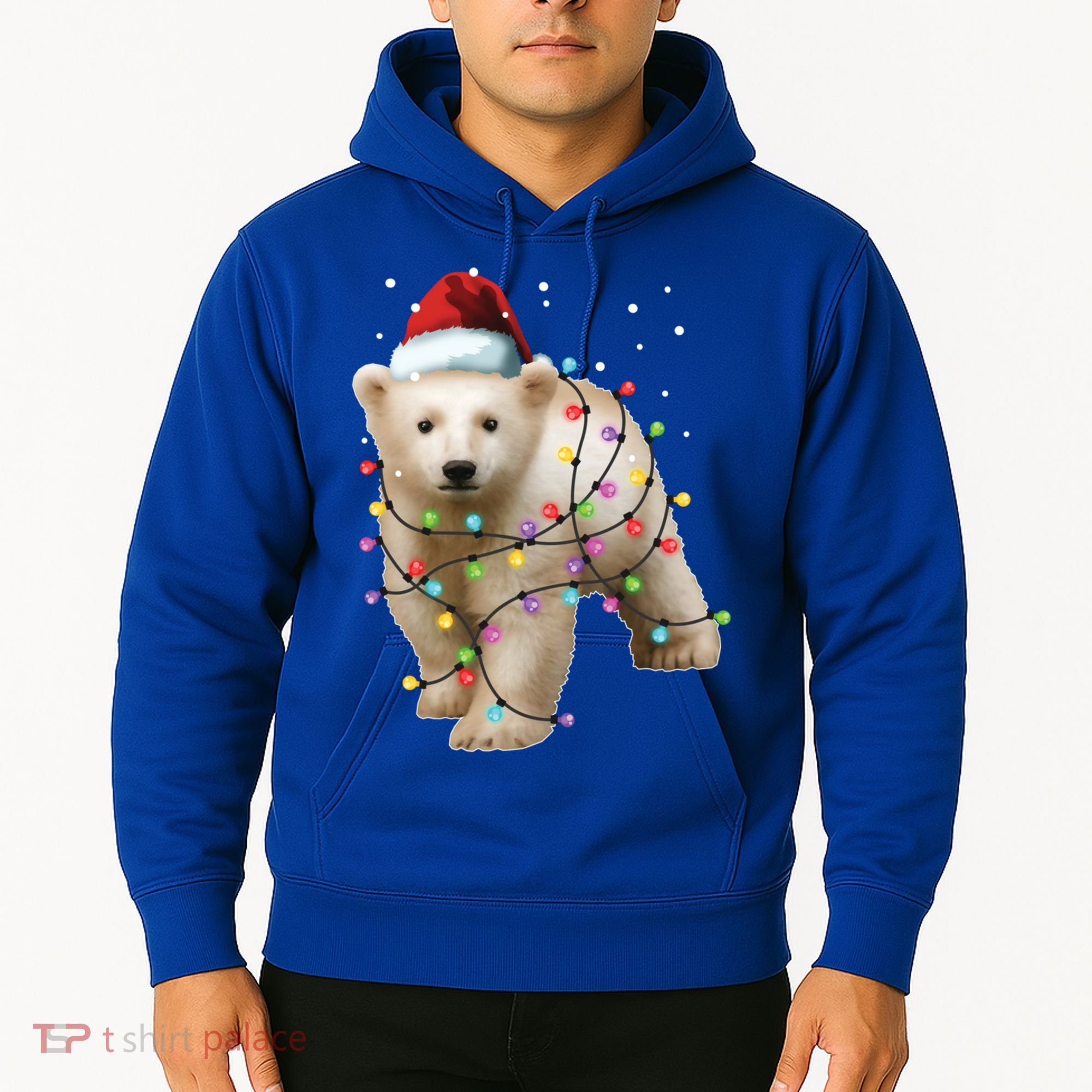 Santa Polar Bear Christmas Bear Lover Gift Hoodie