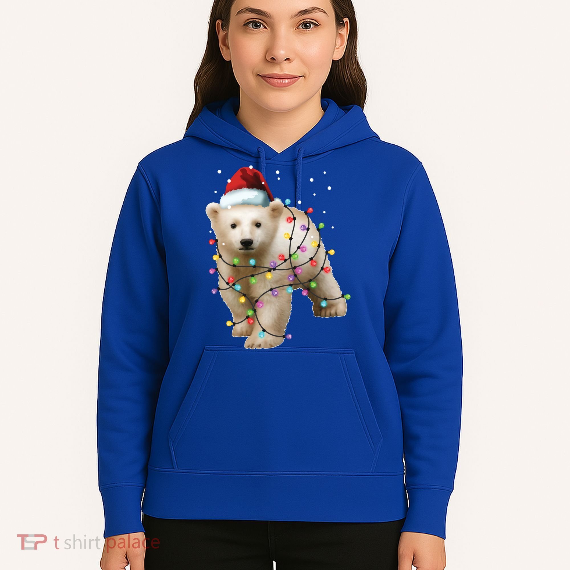 Santa Polar Bear Christmas Bear Lover Gift Hoodie