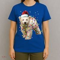 Santa Polar Bear Christmas Bear Lover Gift T-Shirt thumb 4