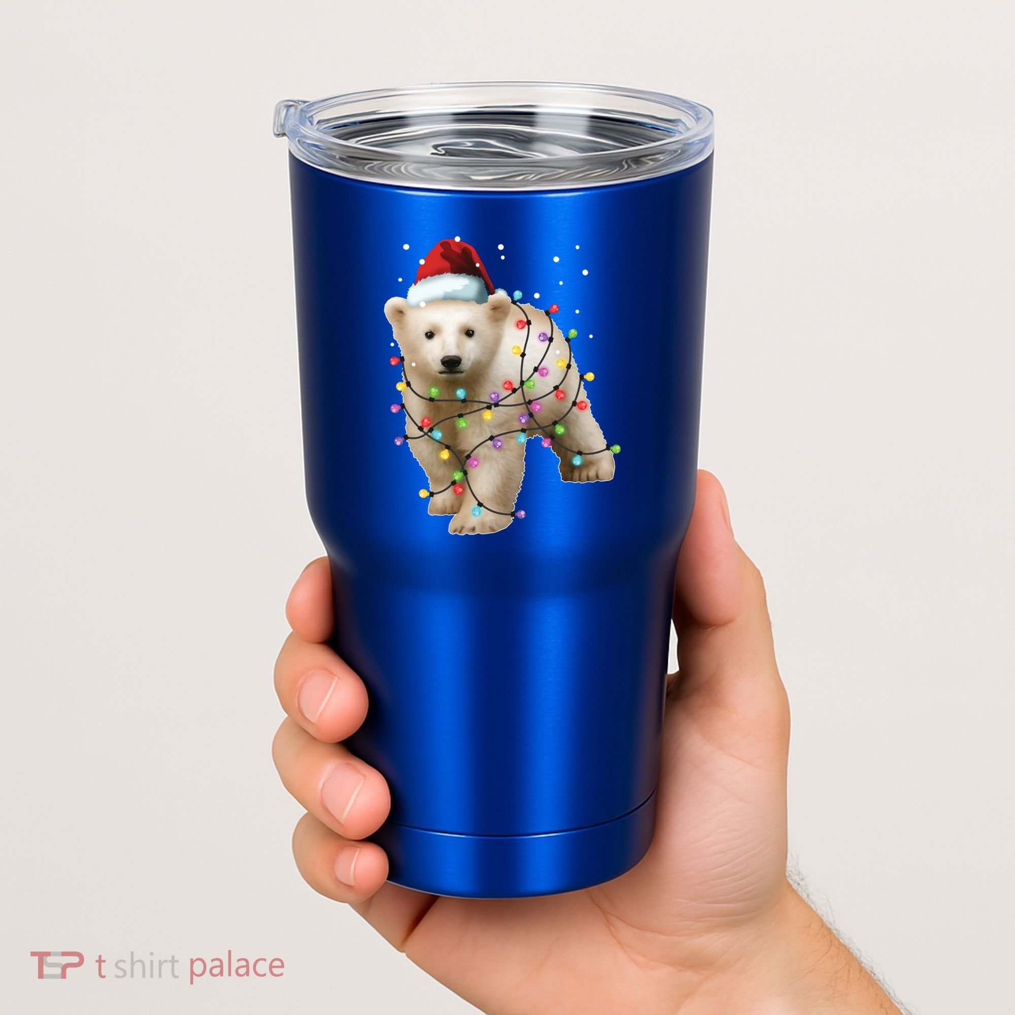 Santa Polar Bear Christmas Bear Lover Gift Tumbler