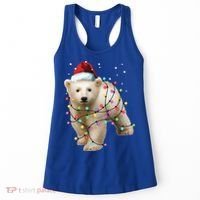 Santa Polar Bear Christmas Bear Lover Gift Women's Tank Top thumb 0